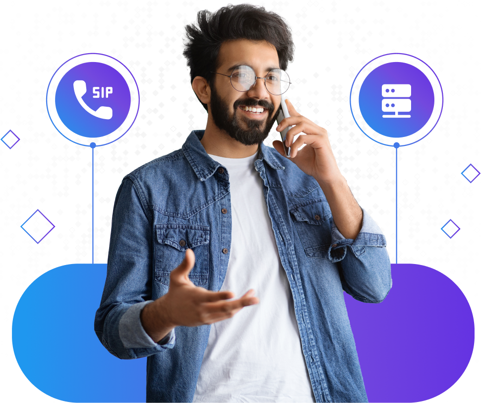 User making a SIP call